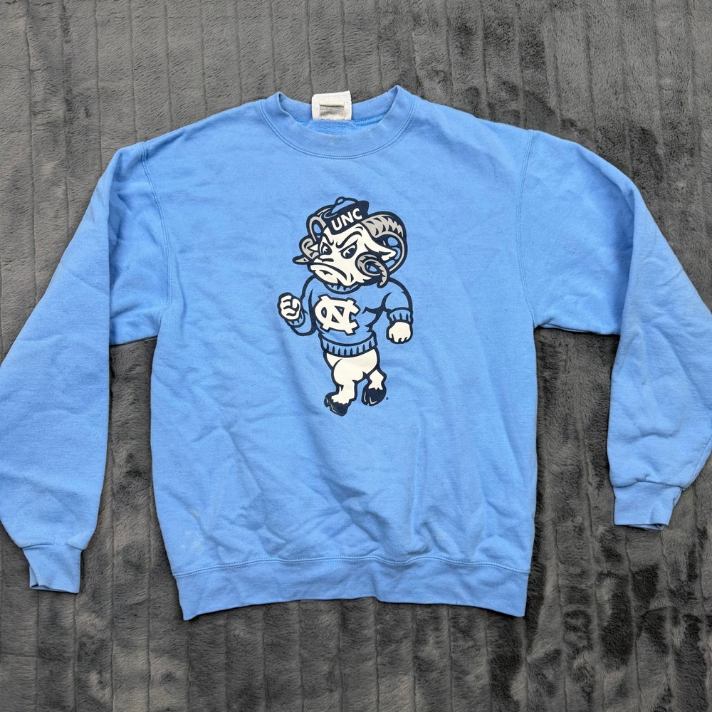 Champion UNC North Carolina Tar Heels Rameses Sweatshirt Blue CS1220 Mens M